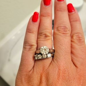 3ct TW Moissanite wedding set